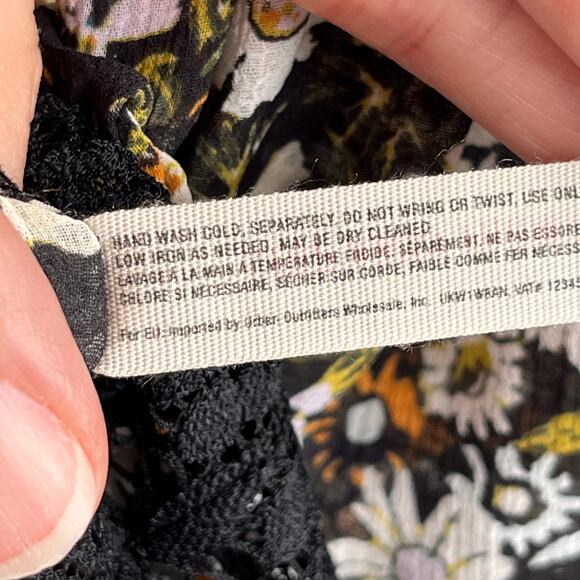 Free People Intimately Say It To Me Floral Print Bodysuit Black Combo Size XS - Picture 13 of 13